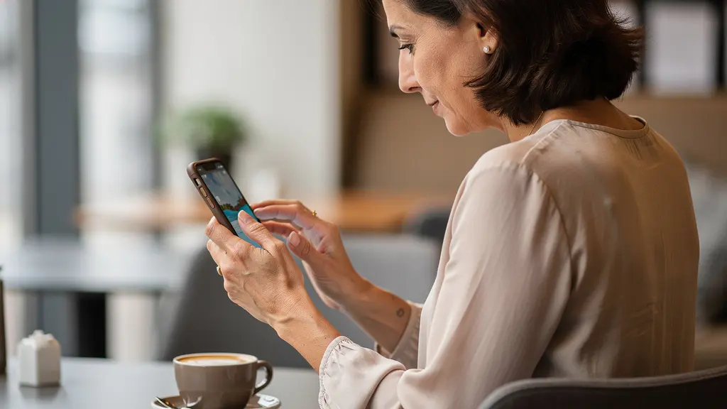 Femme comparant des offres d'assurance emprunteur sur son téléphone
