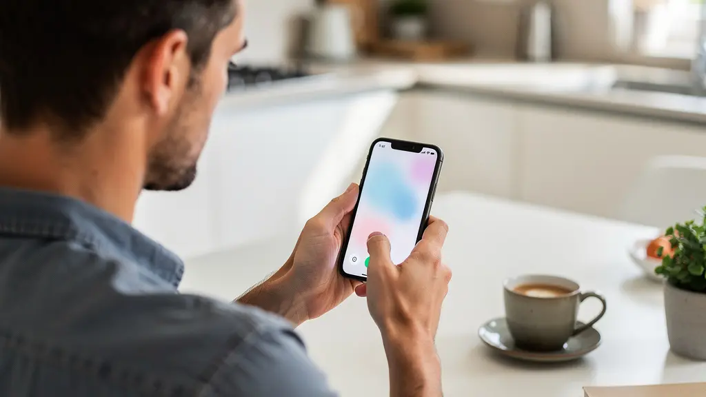 Personne consultant une application de simulation de crédit immobilier sur smartphone