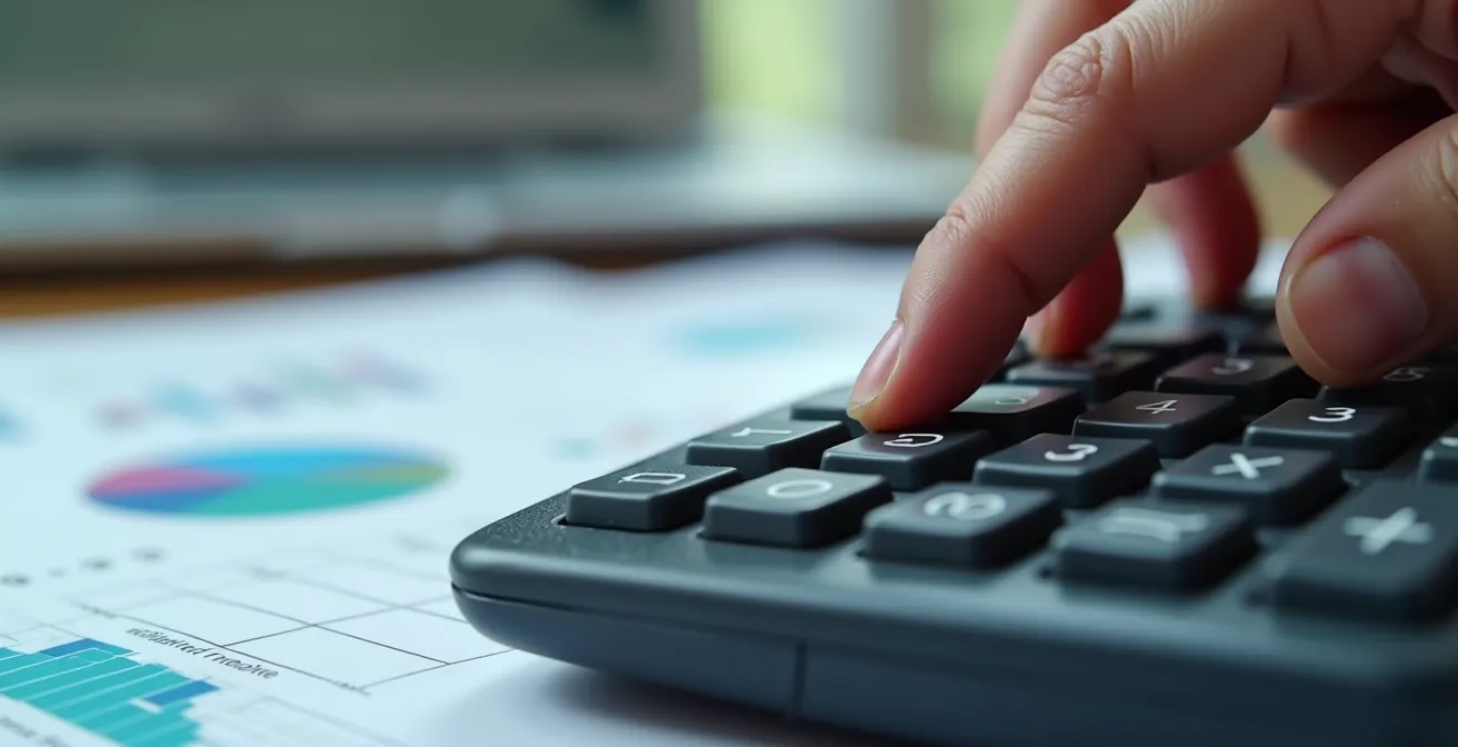 Calculatrice et documents de calcul de loyer en zone tendue sur bureau