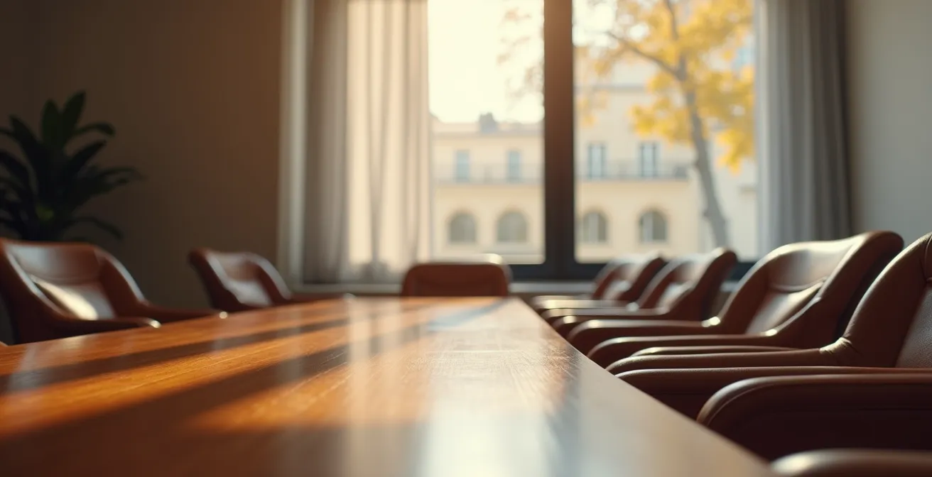 Vue d'un espace d'accueil bancaire moderne avec bureau et chaises