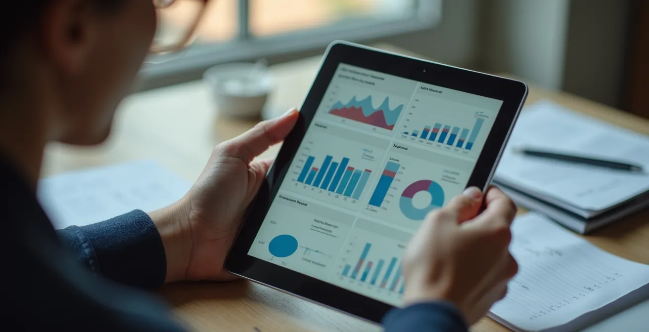 Écran d'ordinateur montrant des graphiques d'analyse de données de consommation énergétique