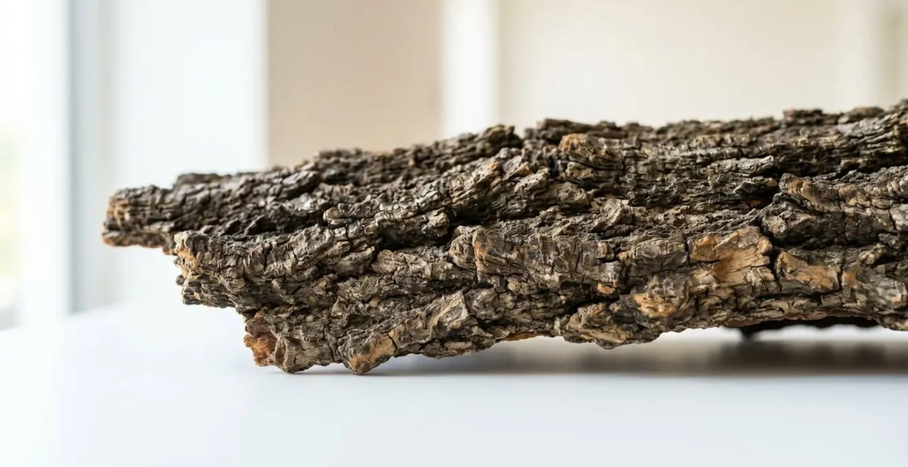 Gros plan extrême sur la texture détaillée de l'écorce d'un chêne mature avec relief naturel